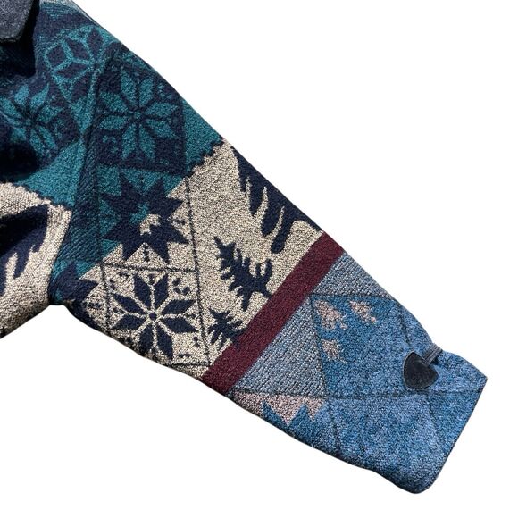 Katy D Kathryn Deene Blanket Coat Toggle Wool Blend Mountain Print Sz 22/24 - Picture 5 of 14